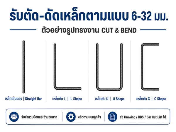 รับตัด–ดัดเหล็กตามแบบ 6–32 มม.